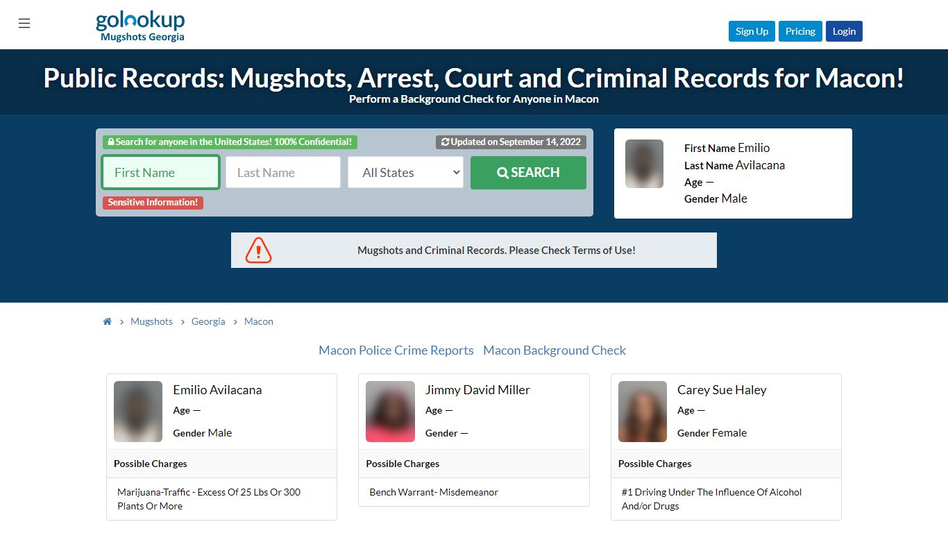 Mugshots Macon, Arrest Records Macon - GoLookUp